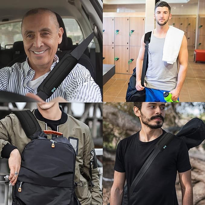 ZINZ Universal Shoulder Pad with Ultra Thick Cushion for Bag Luggage Bag Crossbody, Plus Long & Anti-Slip & Breathable,Black