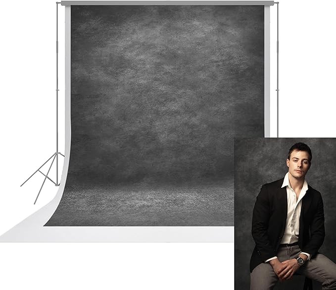 UrcTepics 8x10ft Professional Dark Gray Portrait Backdrop Abstract Textured Backdrops for Photography Vintage Headshot Background