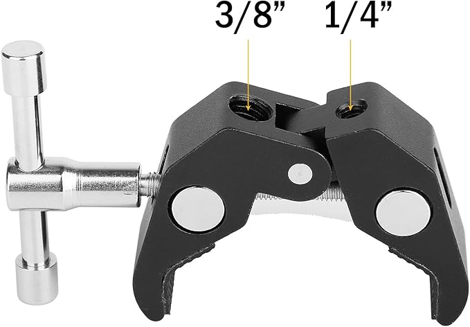 ChromLives 11'' Magic Arm with 2Pack Super Clamp Crab Clamp, Articulating Friction Arm Photography w/ 1/4'' and 3/8'' Thread Camera Clamp Compatible with DSLR Camera Rig, Monitor,Flash Light,DJI Osmo