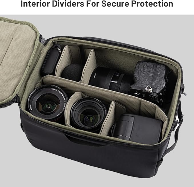 PGYTECH Small Camera Insert Bag, Waterproof Lens Pouch for Photographers and Traveler, Lightweight DSLR/SLR Lens Carring Case with Thicken Partition for Canon/Nikon/Sony/Mirrorless Cameras