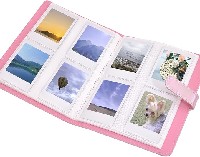 Sunmns Accessories Bundle Kit Compatible with Fujifilm Instax Mini 12 11 9 8 90 70 Instant Camera, Include Album, Film Stickers, Photo Frames, Hanging Frame, Strap (Bright Pink)