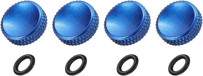 PATIKIL Camera Shutter Button, 4 Pack 12mm Concave Surface Shutter Release Buttons Pure Copper Camera Button for Nikon for Fujifilm for Leica DSLR/SLR, Blue