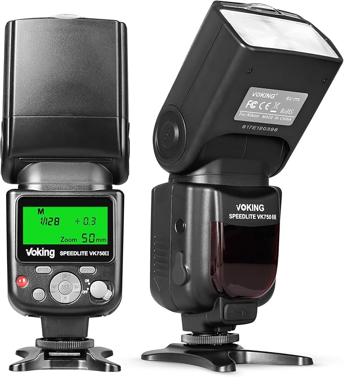 VK750II TTL Camera Flash Speedlite with LCD Screen Compatible with Nikon D3500 D3400 D3300 D3200 D3100 D5600 D7100 D7200 D5300 D5500 D500 D850 D750 and Other DSLR Cameras with Standard Hot Shoe