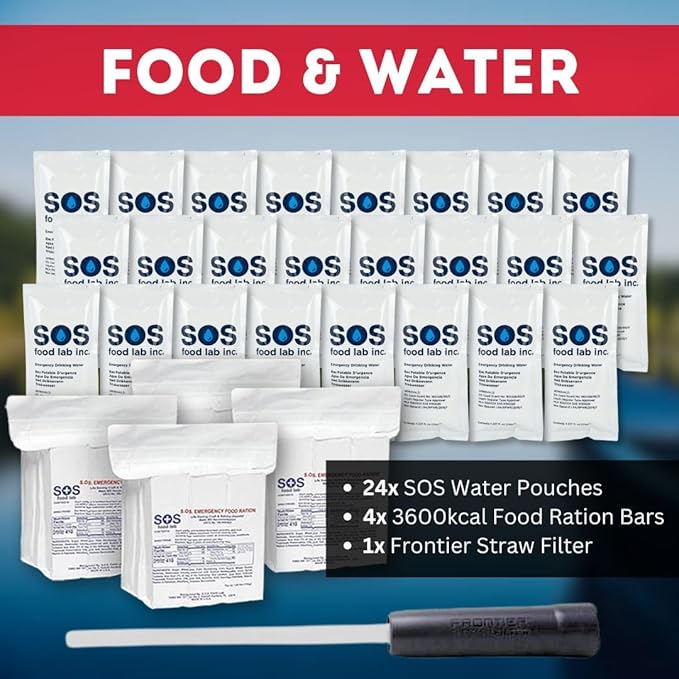 Essentials Complete Deluxe Survival Kit 2 & 4 Person | Bug-Out-Bag | Emergency Go Bag Kit for Wildfires, Hurricanes, and Other Natural Disasters