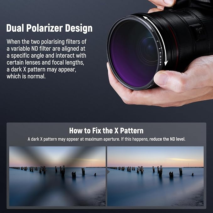 NEEWER 67mm Variable ND Filter, Hard Stop Limited Adjustable ND2-ND400 Camera Lens Neutral Density Photography Filter, Multicoated Water Repellent Scratch Resistant Optical Glass Slim Aluminum Frame