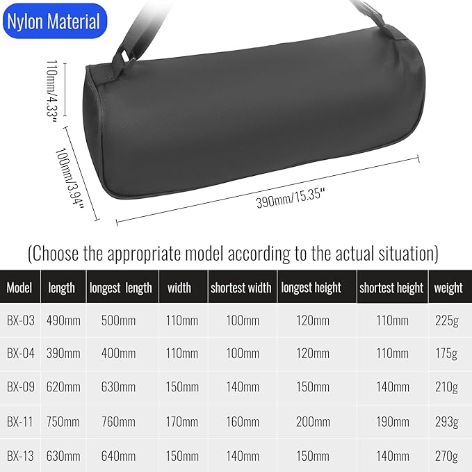 Tripod Carrying Case - 15.75 in x 4.33 in x 4.72 in - 600D Oxford Tripod Carrying Case Bag with Strap for Light Stands, Boom Stand, Tripod