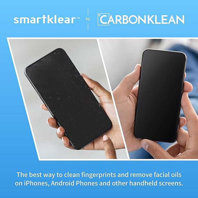 CarbonKlean SmartKlear Smart Phone Screen Cleaner - Compatible with iPhones, Androids, and More - Cleaner with Carbon Microfiber Tech - Injected Purple - 1 Count