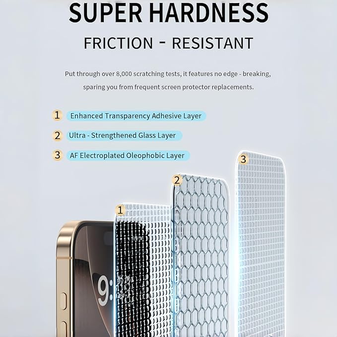 Hillinkit 3 Pack Tempered Glass Screen Protector for iPhone 17 air with Auto-Alignment Kit, Auto Dust, 9H+ Military Grade Shatterproof, Glass Film, HD Clear, Case Friendly