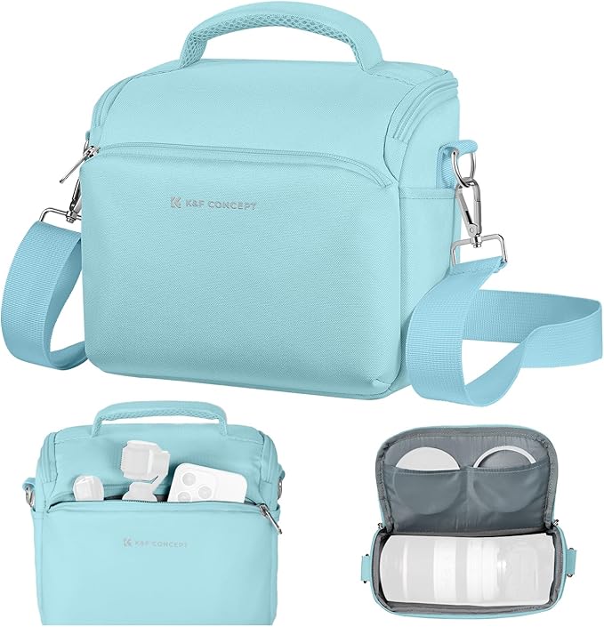 K&F CONCEPT Camera Sling Bag Small Crossbody Camera Case DSLR/SLR/Cute Compact Shoulder Photography Bags for Photographers-Blue