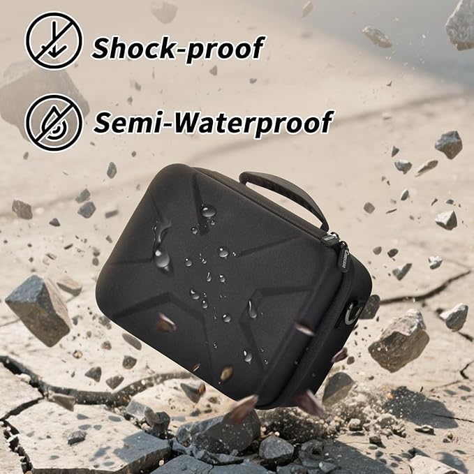 Comecase Hard Camera Case for Canon EOS Rebel T7 R50 R100 R10 R5 R6 R8 Mark II, DSLR Mirrorless Camera Bag with 6 Slots &Adjustable Divider for Lens and Accessories, Travel Storage, Jet Black