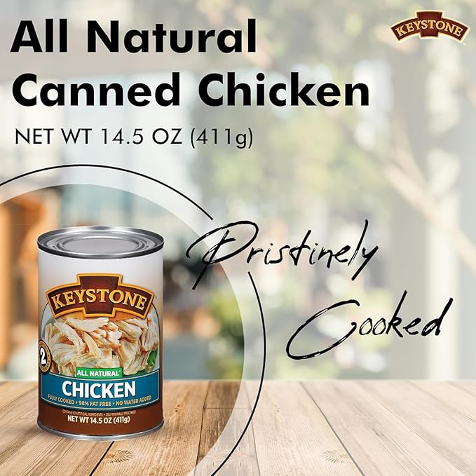 Keystone Meats 24 Cans Variety Pack – All Natural Fully Cooked Canned Meat (6 Beef, 4 Chicken, 4 Turkey, 4 Pork –14.5 oz | 6 Ground Beef –14 oz) – Pantry Staple, Emergency, Camping 5 Years Shelf Life