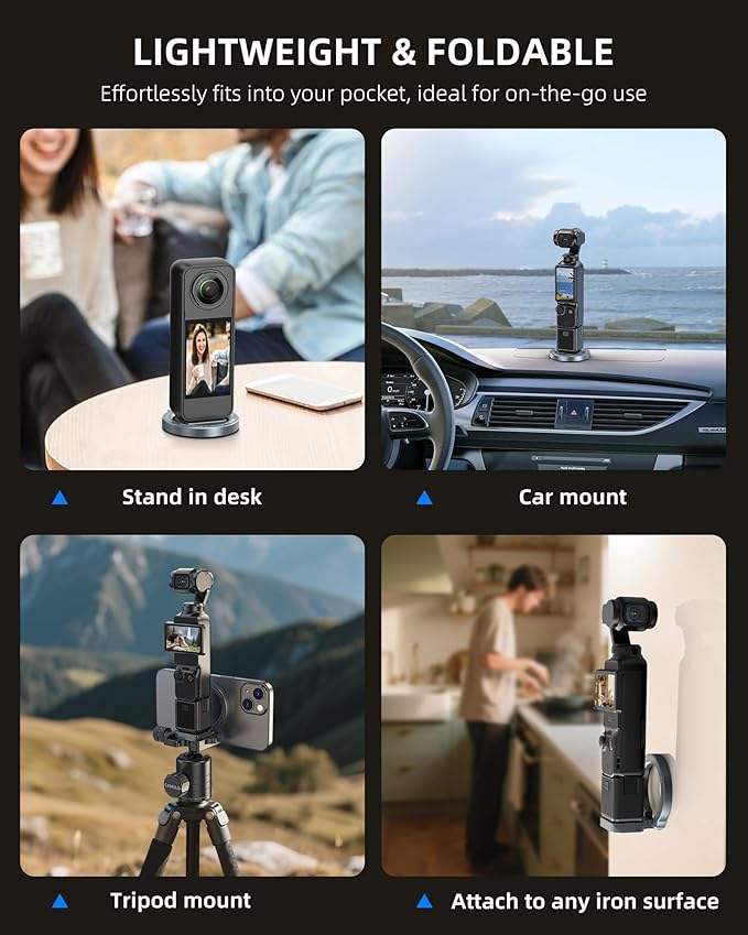 Magnetic Mount Stand Compatible with DJI Osmo Pocket 3, MG-OP3 Pocket3 Adapter Magnet Expansion Phone Holder with 1/4”-20, Arca-Swiss Aluminum Alloy Bracket