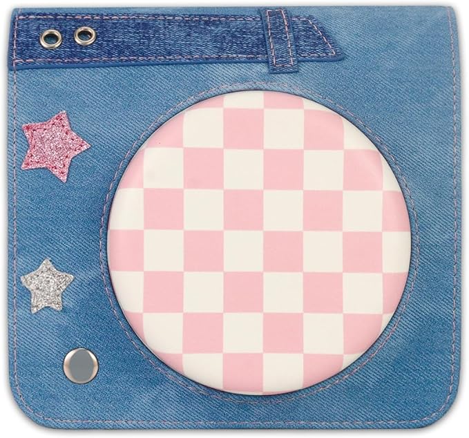 Frankmate Protective Case Compatible with Fujifilm Instax SQ1/SQ40/SQ6 Camera, Sweetheart Denim Camera Bag with Pocket and Adjustable Shoulder Strap