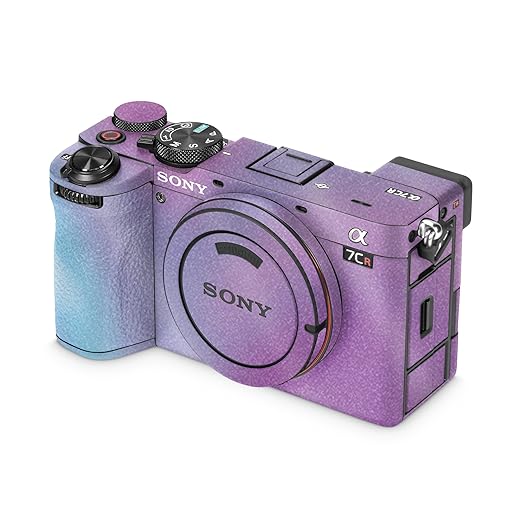 Glossy Glitter Camera Skin Compatible with Sony Alpha 7CR Camera (2023) - Purple Fog - Premium 3M Vinyl Protective Wrap Decal Cover - Easy to Apply | Crafted in The USA by MightySkins
