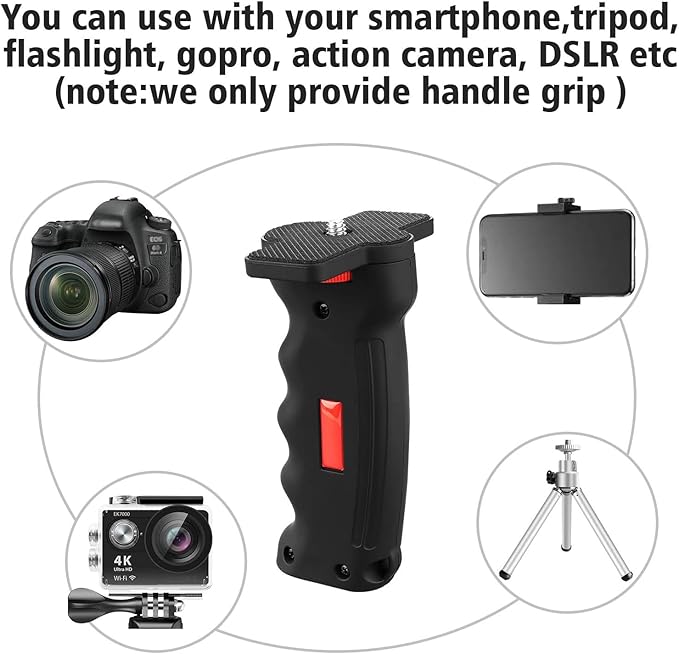Camera Handle Grip,1/4" Camera Handheld Stabilizer with Wrist Strap,Chromlives Handle Grip Support Mount for DSLR Camcorder Smartphone Action Cameras Led Video Light