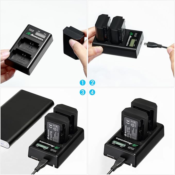 2-Pack NP-FZ100 Battery & Dual Slot Charger Kit for Sony A7III, A7IV, A7C, A6600, A6700, ZV-E1, ZV-E10ii, FX3, FX30, A9, Alpha 9, Alpha 9S, A9S, A7RIII, A7RV Camera Batteries