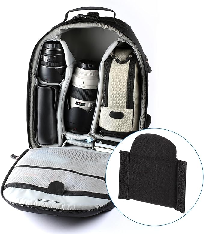 PATIKIL Camera Bag Divider, 2Pcs 6.5"x6.3"x0.55" Shockproof Camera Bag Inserts Separator Pad Protective Lens for Nikon Camera DSLR Protect Bag Organizer Universal Divider Cushion, Black