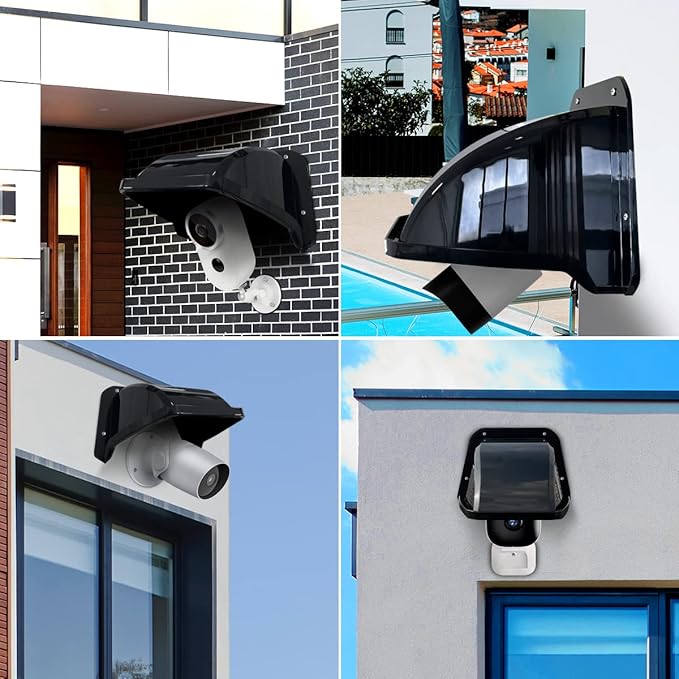 Universal Security Camera Covers Shield Sun Rain, Waterproof Protective Roof for Bullet, Dome Cameras, ABS Plastic Shade Cover (Black)