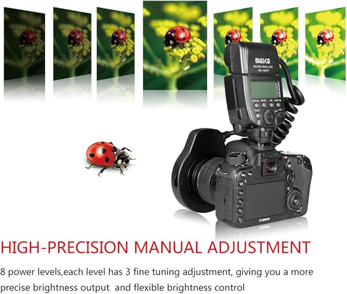 Meike MK-14EXT-C E-TTL Macro LED Ring Flash with LED AF Assist Lamp for EOS 4000D 70D 77D 80D Rebel T7i T6i T6s T6 T5i T5 T4i T3i SL2 and Other EOS Digital DSLR Camera with Standard Hot Shoe Stand