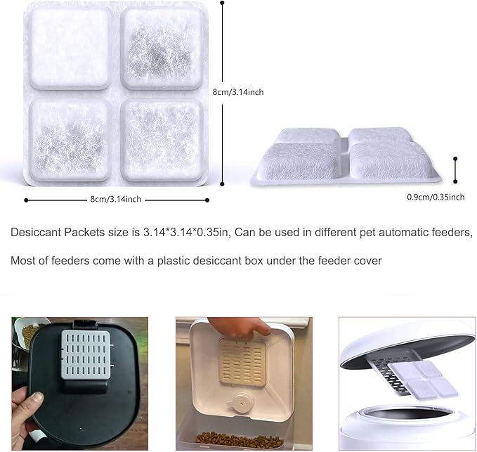 Pet Food Desiccant Bag For Petlibro Automatic Cat dog Feeders, Keep Pet Food Dry and Fresh (1, 16-Pack)