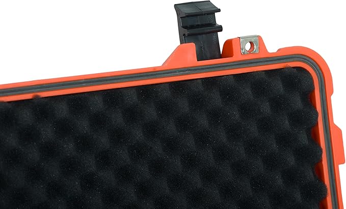 MEIJIA All Weather Rolling Waterproof Protective Case, Hard Camera Case,Dry Case with Retractable Pull Handle and Wheels,Foam Inserted,22 x13.81x9inches (Orange)