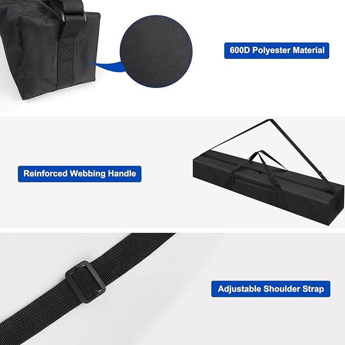 Tripod Carrying Case - 30 Inch 600D Oxford Tripod Bag with Shoulder Straps and Dual Handles Full Zippers for Lights, Cameras, Microphone Stands, Music Stands