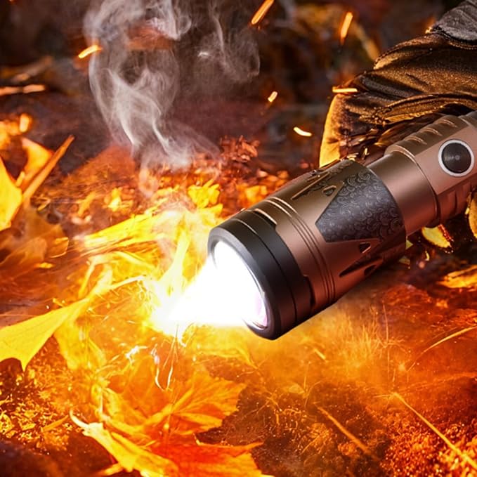 SKYFIRE Rechargeable Flashlights High Lumens with Ignition Lens,Mini Pocket Bright Tactical Torch with 6 Modes Waterproof Zoomable Small Flash Light (EDC Rechargeable Flashlight-1Pack)