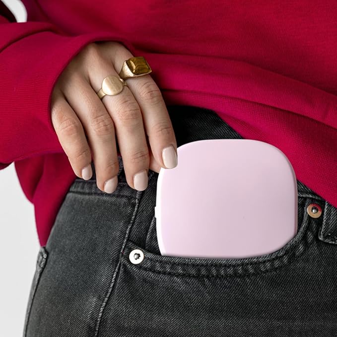 QUELIEN Compact Mirror LED Lighted Pocket Mirror for Women, 1X/3X Sleek Pink Mini Travel Compact Mirrors, Portable Compact Mirror with Light for Makeup, Purse, and On-The-Go Use