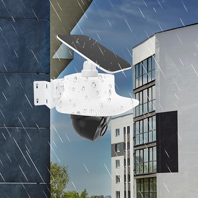 Camera Corner Mount and Rain Cover Compatible with Eufy Security Solocam S340, Stainless Steel Wall Bracket Achieve a Wider View Range 270°, Sun Rain Shade Weatherproof Anti Glare Cover for Outdoor