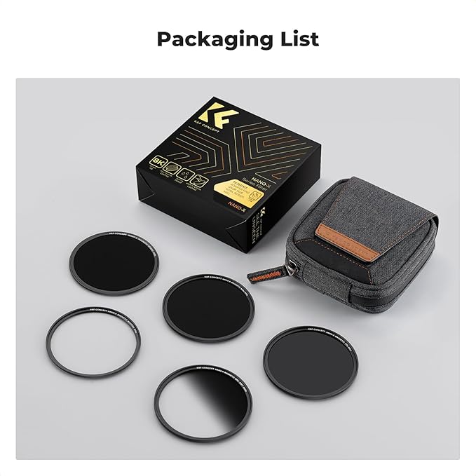 K&F CONCEPT 52mm Magnetic GND8 ND8 ND64 ND1000 Magnetic Basic Ring Camera Lens Filters Kit (5 Pack) -Optical Glass Neutral Density Filters Kit with 28 Multi-Layer Coated (Nano-X Series)