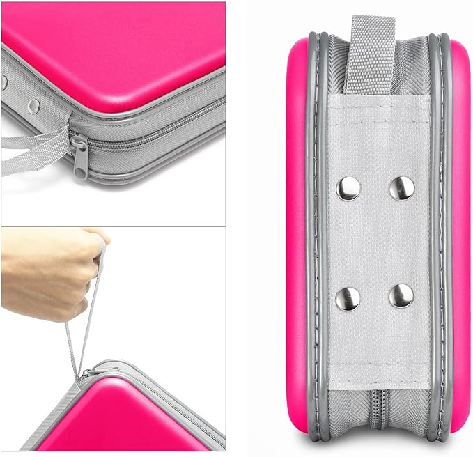 CD Case, 40 Capacity CD/DVD Case Holders Wallet Hard Plastic DVD Disc Cases Storage Binder for Car Home Office Travel (Hot Pink)