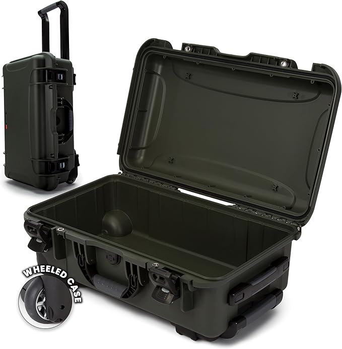 NANUK 935 Hard Case – Waterproof Equipment Case with Wheels, 22” x 14” x 9” – Dustproof and Impact Resistant, Airline Carry-On Approved – Olive