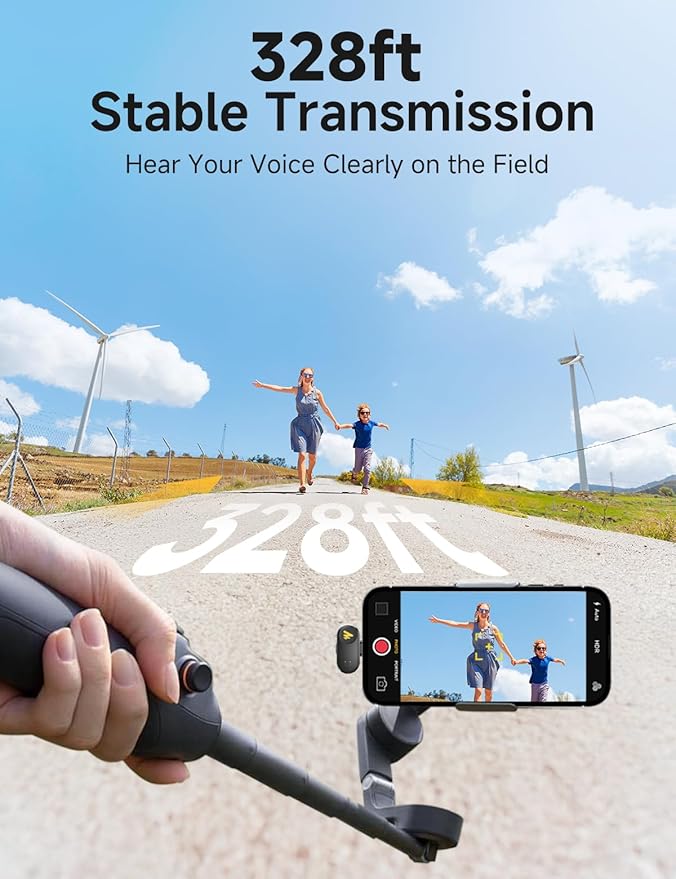 MAONO Wave T1 Mini Wireless Lavalier Microphone for iPhone 17 16 15 & Android with USB-C Plug, Noise Cancellation, AI Voice Filter, 30H Used with Charging Case for Video Recording Vlogging Podcast