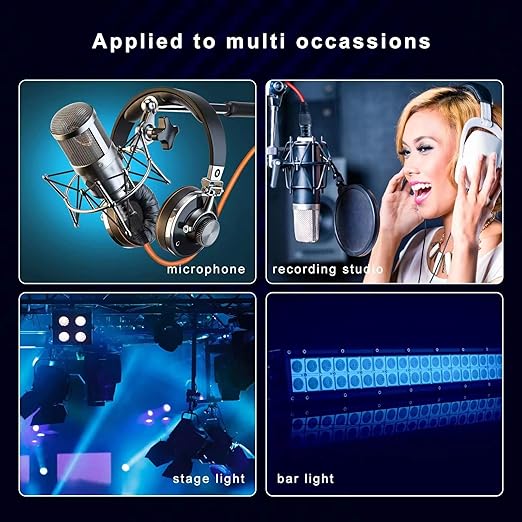 XLR Cables 15ft 6 Pack, Microphone Cable Male to Female, XLR Speaker Cable 6 Color Gold-Plated 3-Pins for Microphone, Mixer, Recording Studio- 15 Feet, 6 Pack