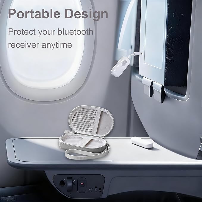 Leayjeen Premium Airplane Bluetooth Adapter Case Compatible with AirFly SE/Pro V2/Pro/Duo, Avantree Relay/1Mii Bluetooth Wireless Transmitter Receiver,for USB Cable,Memory Cards,U Disk-Gray(Case Only)