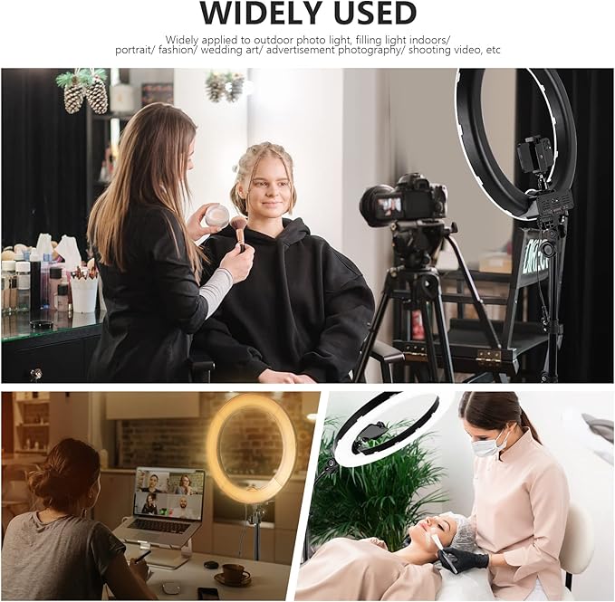 Neewer 18-Inch Ring Light, 55W Dimmable 5500K Light with 240 LEDs Color Filter, Soft Tube and Carrying Bag for YouTube, TikTok, Selfies and Photography, Compatible with Camera and Smartphones