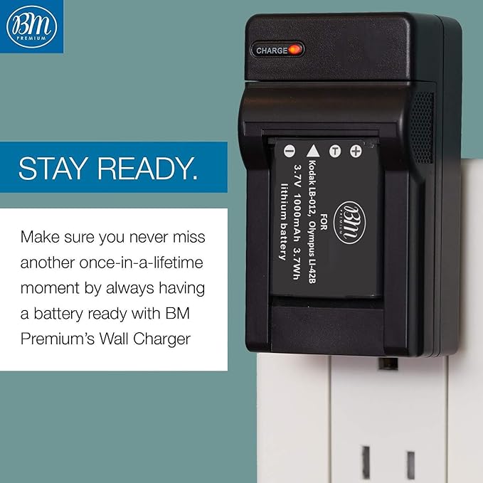 BM Premium LB-012 Battery and Battery Charger for Kodak KLIC-7006, PIXPRO FZ55, FZ55-BK, FZ53 Cameras