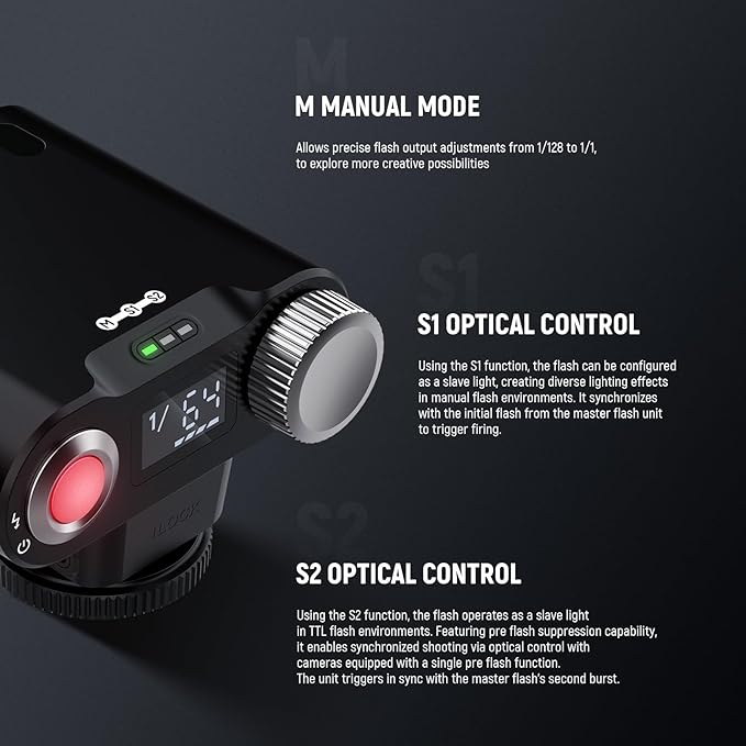 NEEWER Z160 SE Camera Flash, 20Ws GN15 6000±200K Speedlight, Manual 1/1-1/128 Power & S1/S2 Mode 3.7V/1200mAh Battery 650 Full Power Studio Light, Compatible with Canon Nikon Sony Fuji Olympus Cameras
