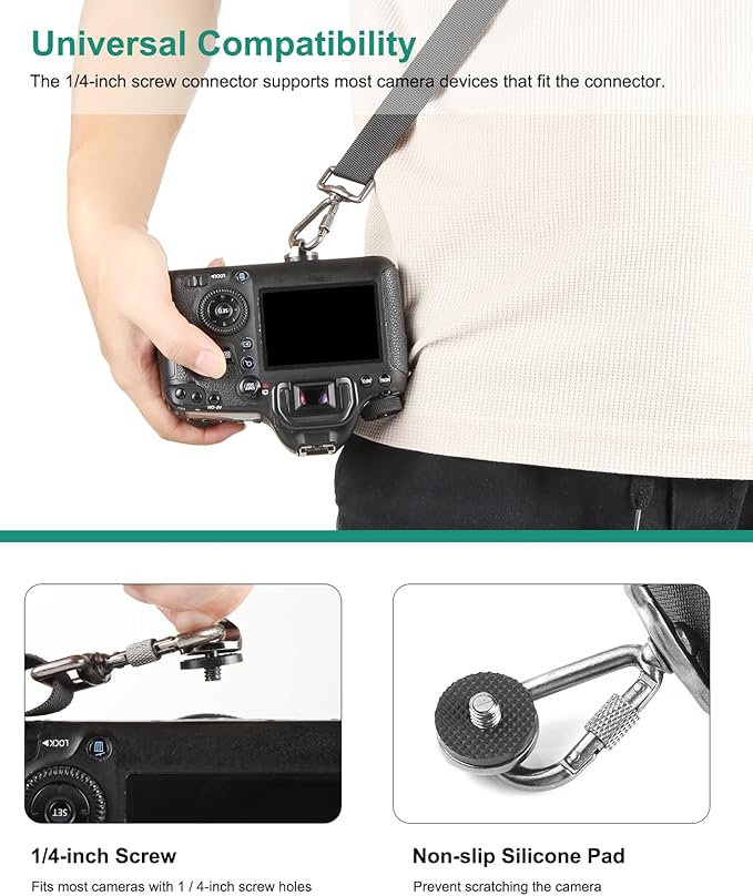 PULUZ Camera Shoulder Strap with Quick Release and Anti-Slip Soft Pad, Adjustable Camera Sling Strap for Photographers