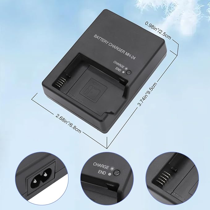 EN-EL14 EN-EL14A Battery 2 Pack 1230mAh with MH 24 Quick Charger for Nikon D3100 D3200 D3300 D3400 D3500 D5100 D5200 D5300 D5500 D5600 P7000 P7100 P7700 P7800 Camera Power Supply Cord