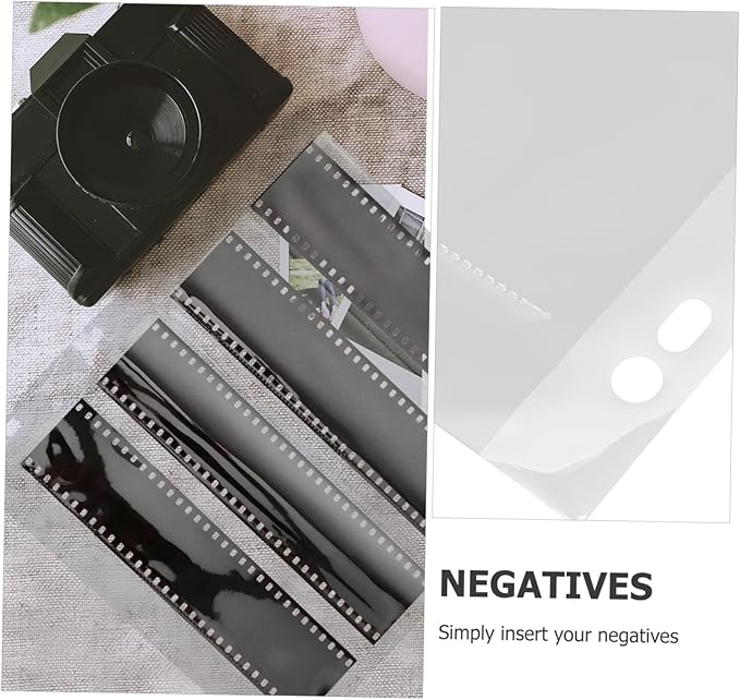 HOMSFOU 10pcs Negative Film Sleeves Waterproof Document Bags for Archival Photos Heavy Duty Page Protectors for Film Negatives for Collectors and Photographers