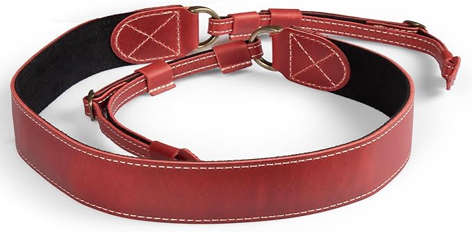 MegaGear Personalized Genuine Leather Camera Strap Custom Engraved DSLR & SLR Shoulder/Neck Strap