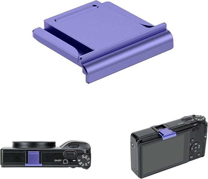 JJC GR IV Hot Shoe Cover Cap for Ricoh GR4 GRIV HDF Monochrome Digital Camera, Aluminum Alloy Shoe Mount Protector with Silicone Pad, Replaces Ricoh GK-2, Anti-Scratches & Dustproof-Purple