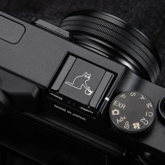 Camera Metal Hot Shoe Cover Shutter Buttons Protector Set for Fujifilm X100VI X100V X-M5 X-E5 X-T4 X-T3 for Leica Q for Olympus (CAT-01-Hot Shoe Cover)