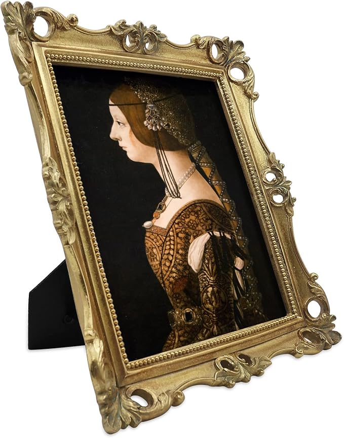 SIMON'S SHOP Vintage 8x10 Gold Picture Frame for Wall & Tabletop - Antique Style, Glass Cover, Vertical or Horizontal Display