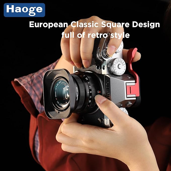 Haoge LH-X35 Bayonet Square Metal Lens Hood for Fujifilm Fuji Fujinon XF35mmF2 XF 35mm f/2 R WR and XF23mmF2 XF 23mm f2 R WR Lens on X-Pro3 X-Pro2 X-T4 X-T3 X-T30 X-T20 Replace LH-XF35-2