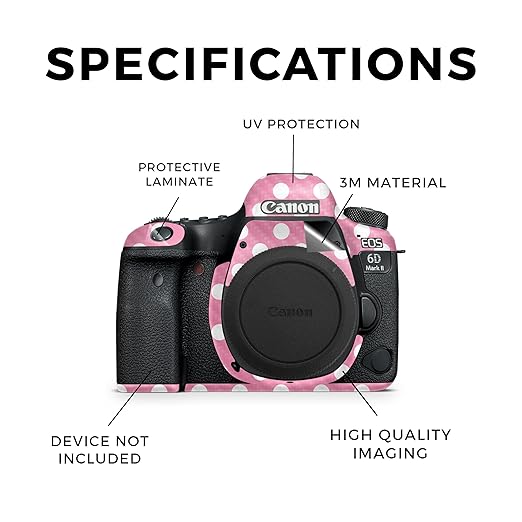Carbon Fiber Camera Skin Compatible with Canon EOS 6D Mark II Camera (2017) - Mini Dots - Premium 3M Vinyl Protective Wrap Decal Cover - Easy to Apply | Crafted in The USA by MightySkins