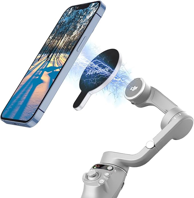 for DJI Magnetic Mount Phone Holder Clamp - for Magsafe DJI Osmo Mobile 8 7P 7 SE 6 5 4 Adapter Magnets Clip Clamp Ring Holder Quick-Release Mount for OM Gimbal Stabilizer Accessories
