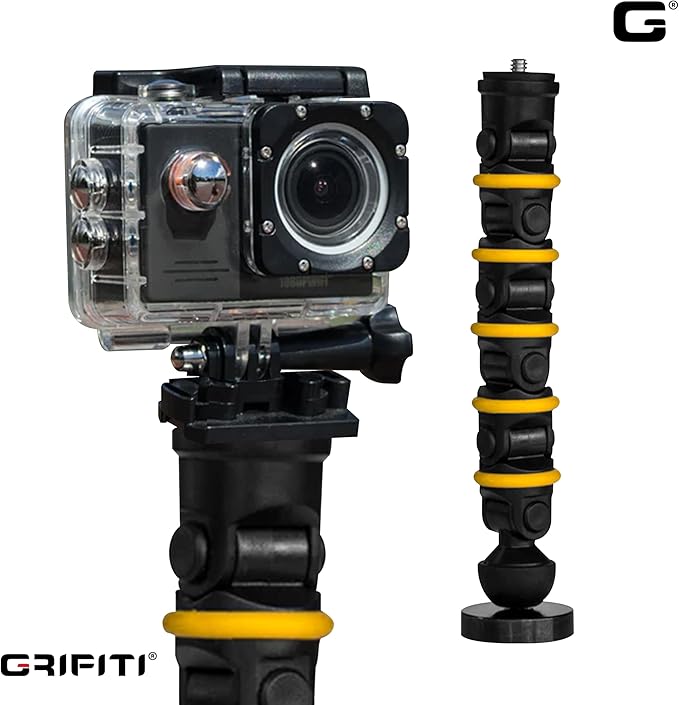 GRIFITI Nootle Recon 5 Flex Arm Leg Magnetic Camera Mount Stand Magnetic Foot 6 Inch Flexible Pole Holder Base for Cameras, Video Mounts Tripod Attaches to Steel or Other Magnet Surfaces