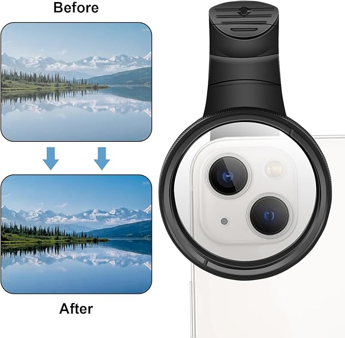52mm CPL Filter for Phone,Compatible for iPhone 15 14 13 12 11,Motorola,Google Pixel and Other Smart Phones